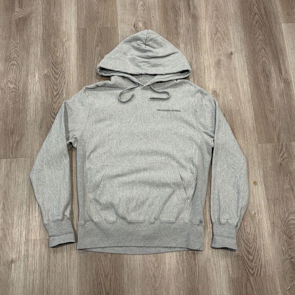 RARE The Golfers Journal Reverse Weave Hoodie Sweatshirt Men's Size XL Grey